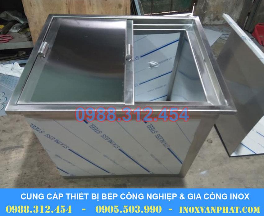 Thùng đá inox âm bàn Thùng đá inox âm bàn